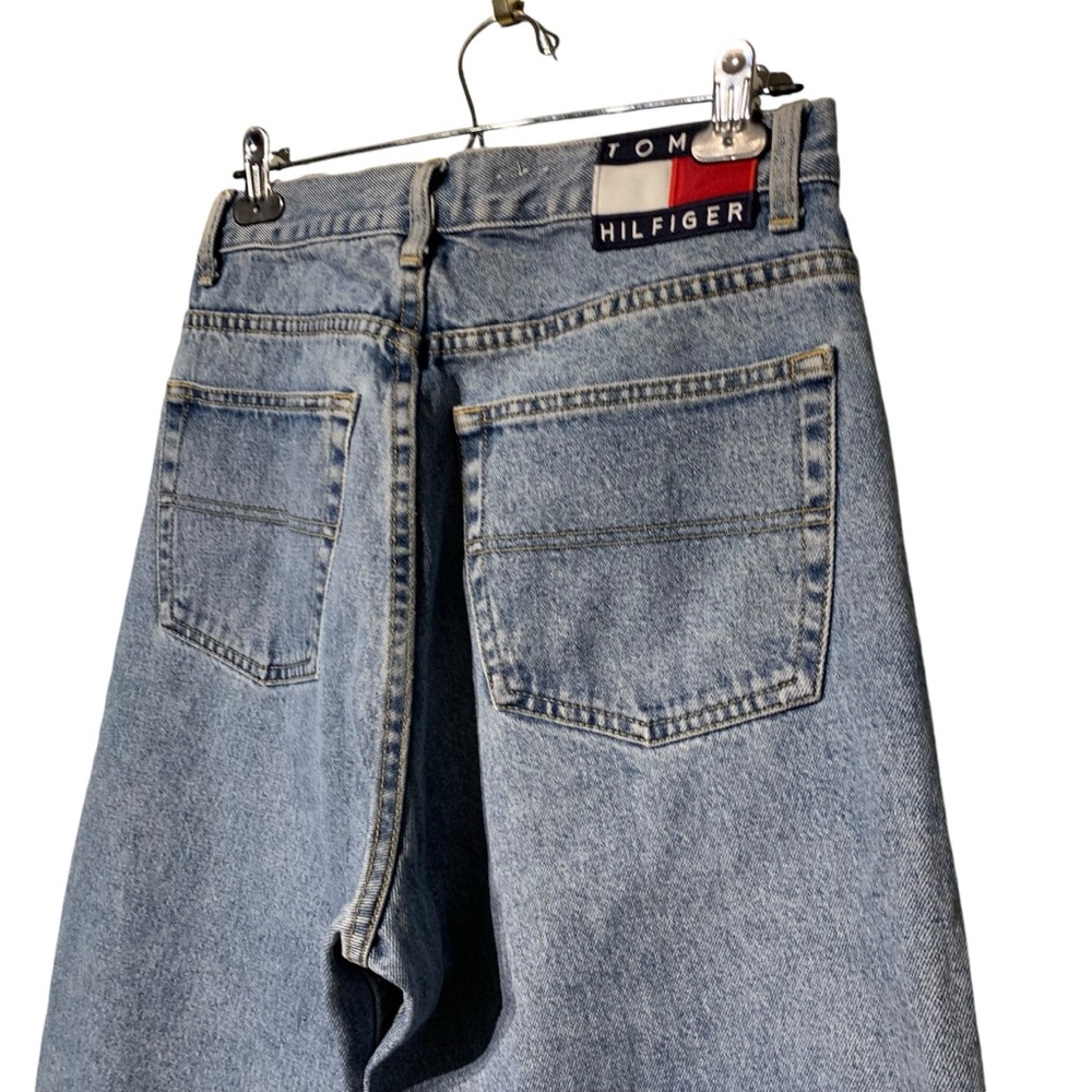 Vintage 90s Tommy Hilfiger Logo Fly Jeans Light Wash Denim 32x32 - Picture 6 of 13
